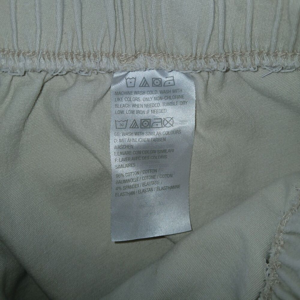 DENIM CO Womens 1X Original Waist Pull-On Stretch Cropped Beige Pants A14925 - Picture 6 of 6